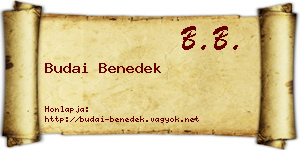 Budai Benedek névjegykártya