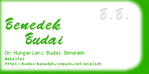 benedek budai business card